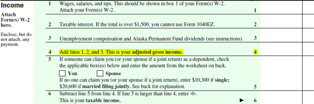 adjusted gross income in w2 forms
